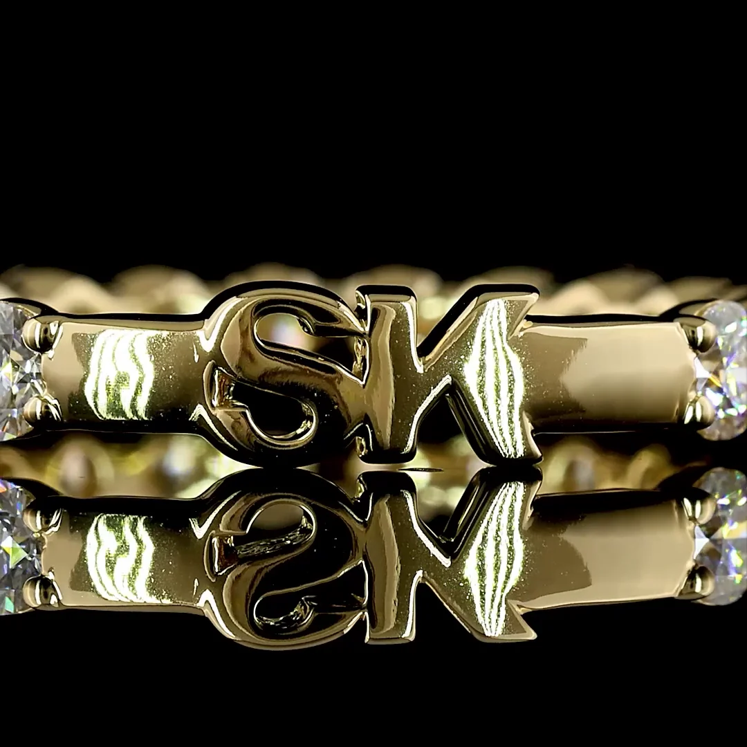 1.27 Cts 14k Yellow Gold Round Shape Special Ring - Image 3