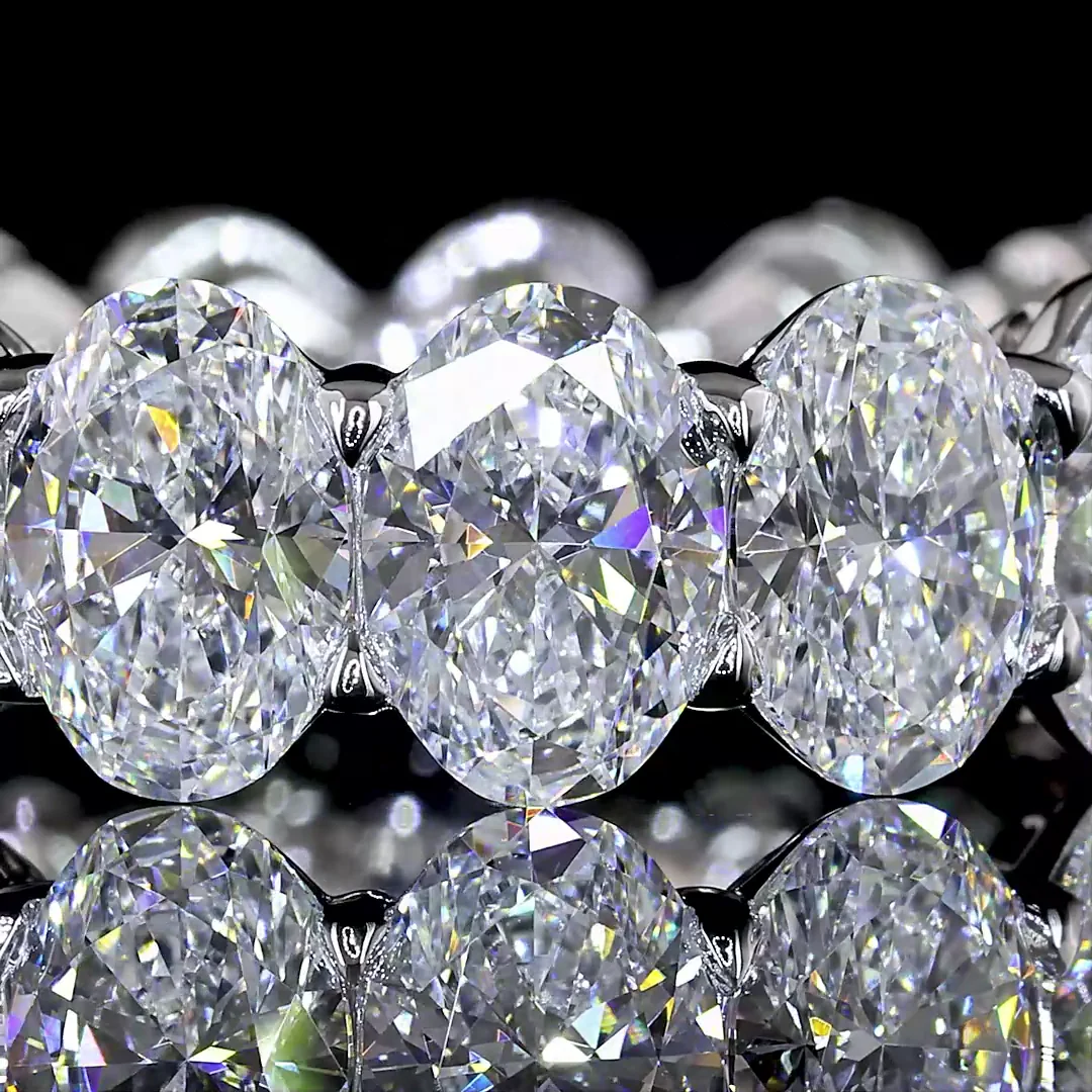 8.13 Cts 14k White Gold Oval Shape Eternity Band Ring - Image 3