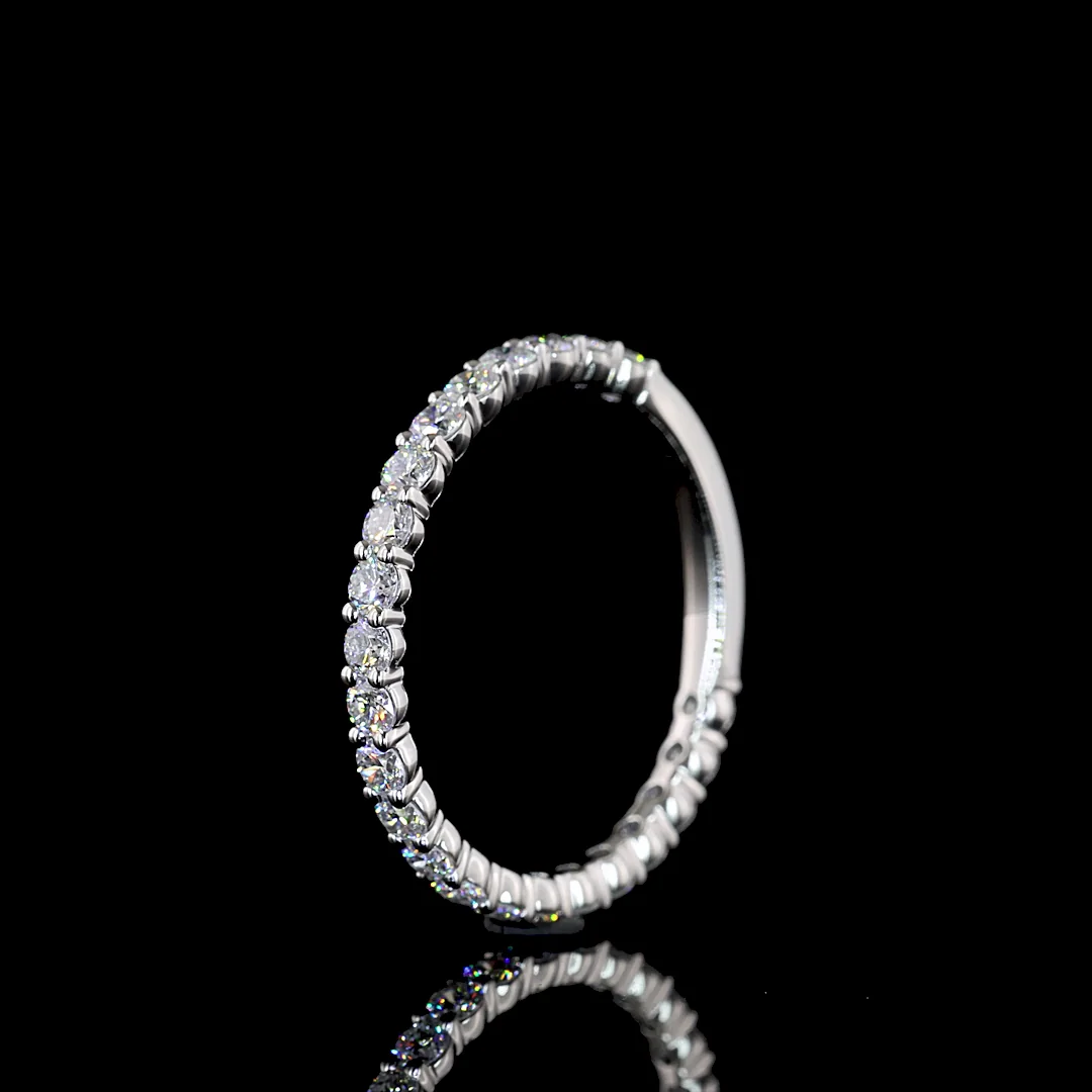 1.03 Cts Platinum Round Shape 3/4 Band Eternity Band - Image 4