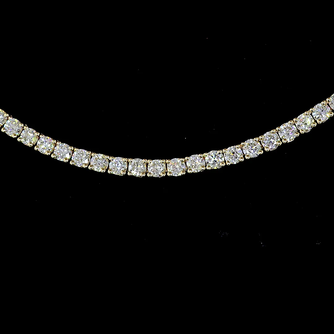 4.79 Cts 14k Yellow Gold Round Shape Tennis Necklace - Image 3
