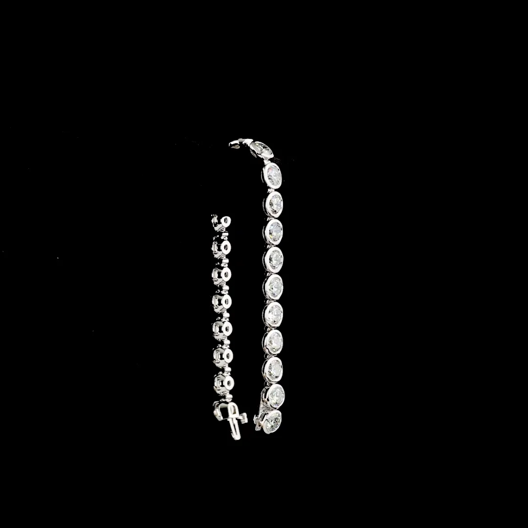 20.13 Cts 14k White Gold Round Shape Tennis Bracelet - Image 3