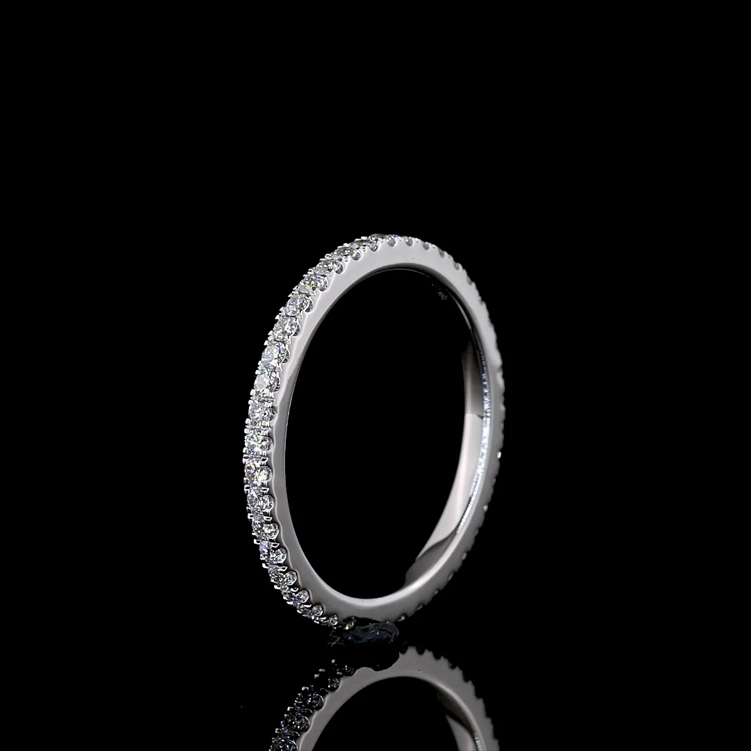 0.46 Cts 18k White Gold Round Shape Eternity Band Eternity Band - Image 4