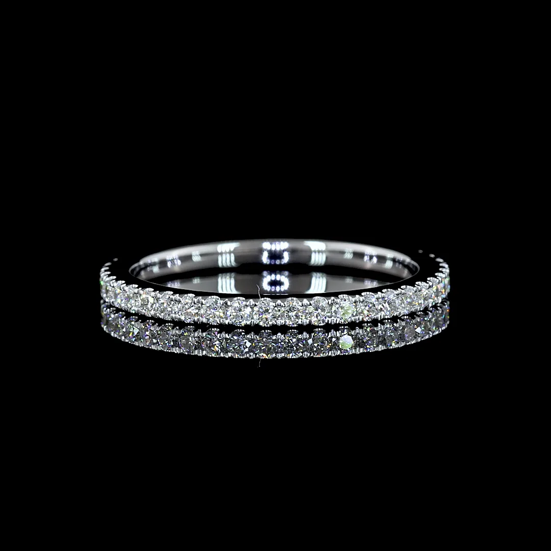 0.46 Cts 18k White Gold Round Shape Eternity Band Eternity Band - Video
