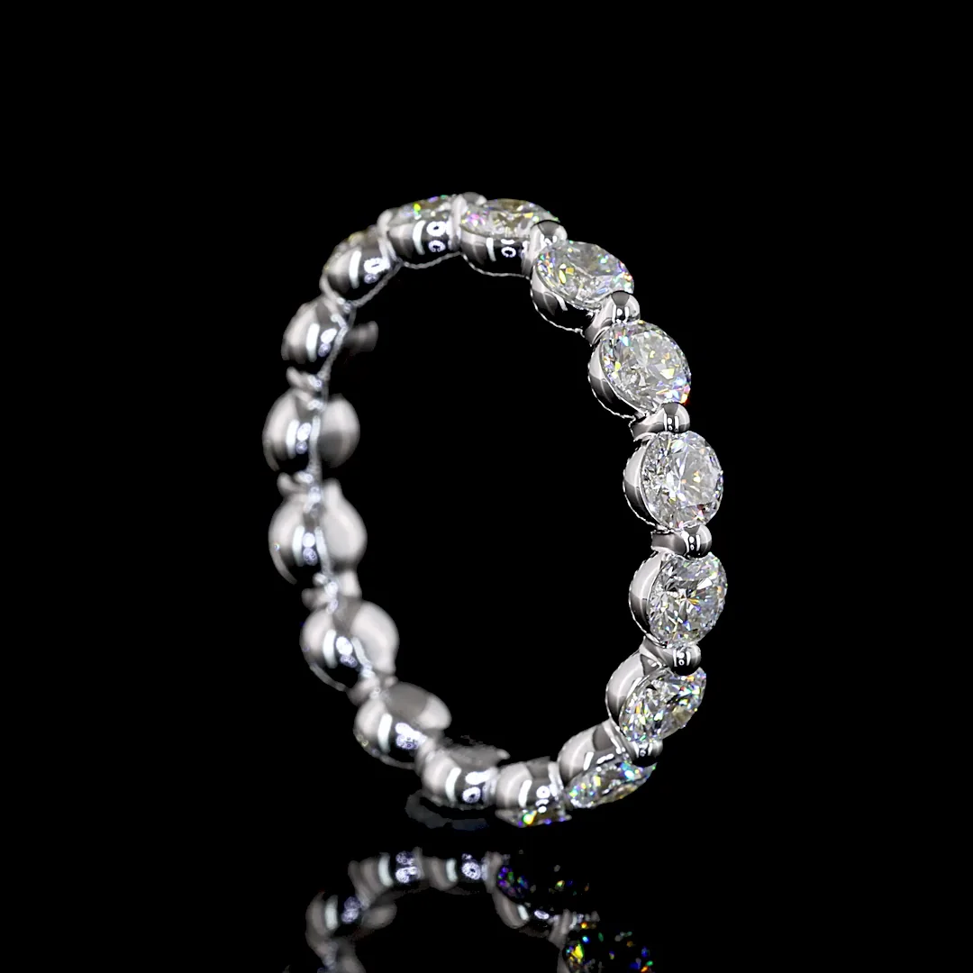 2.45 Cts 14k White Gold Round Shape Eternity Band Eternity Band - Image 2