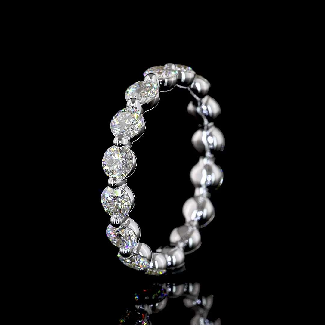 2.45 Cts 14k White Gold Round Shape Eternity Band Eternity Band - Image 4