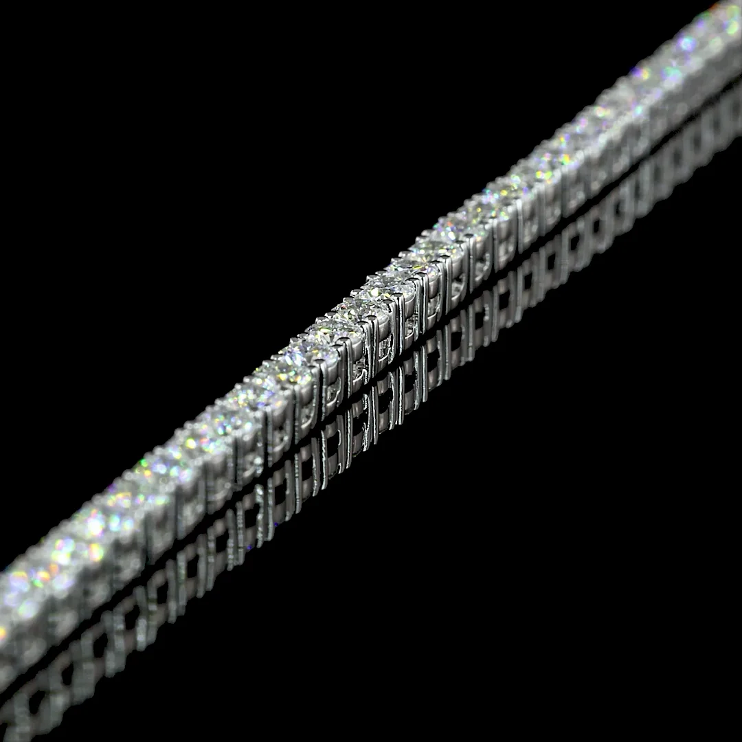 6.99 Cts 14k White Gold Round Shape Tennis Necklace - Image 4