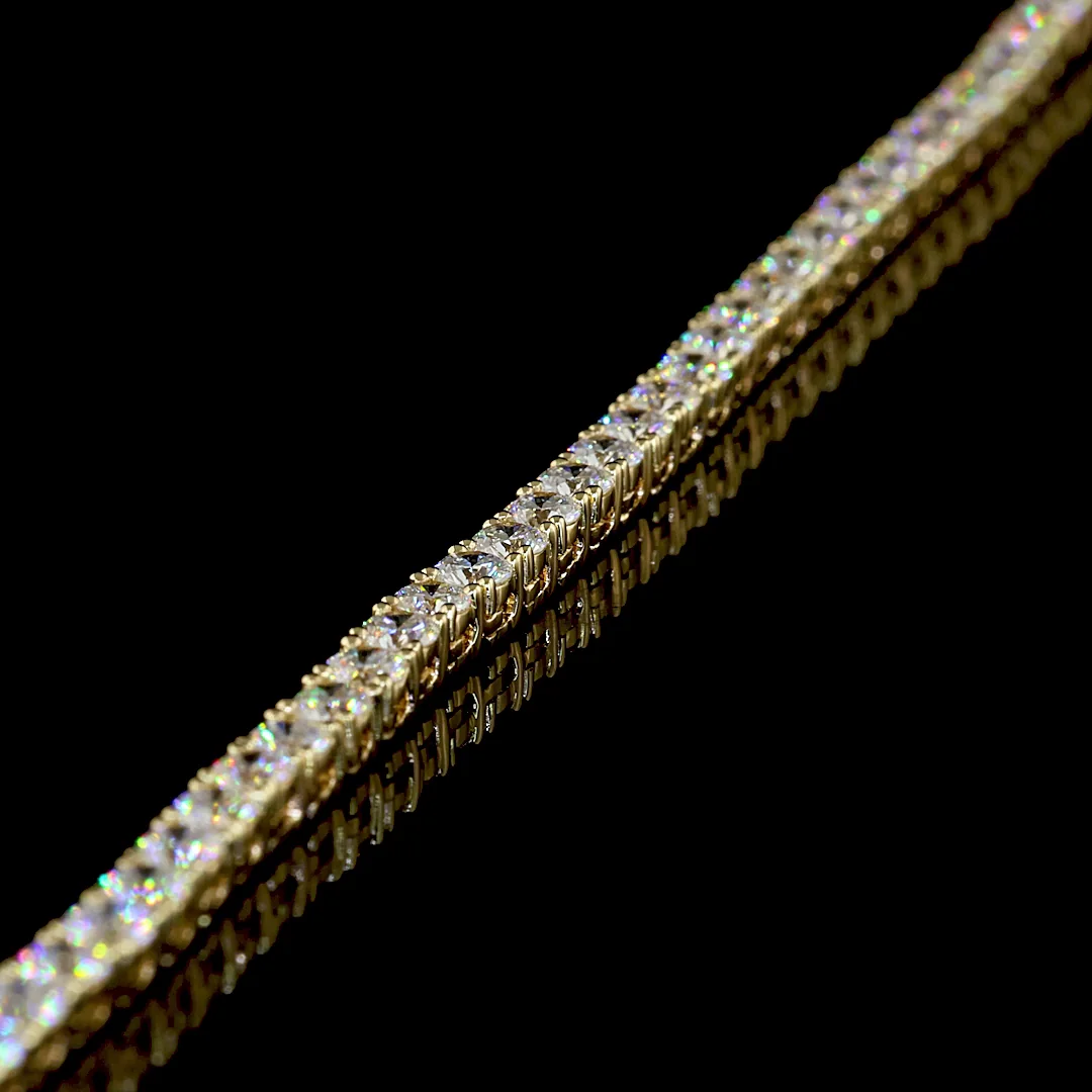 9.24 Cts 14k Yellow Gold Round Shape Tennis Necklace - Image 2