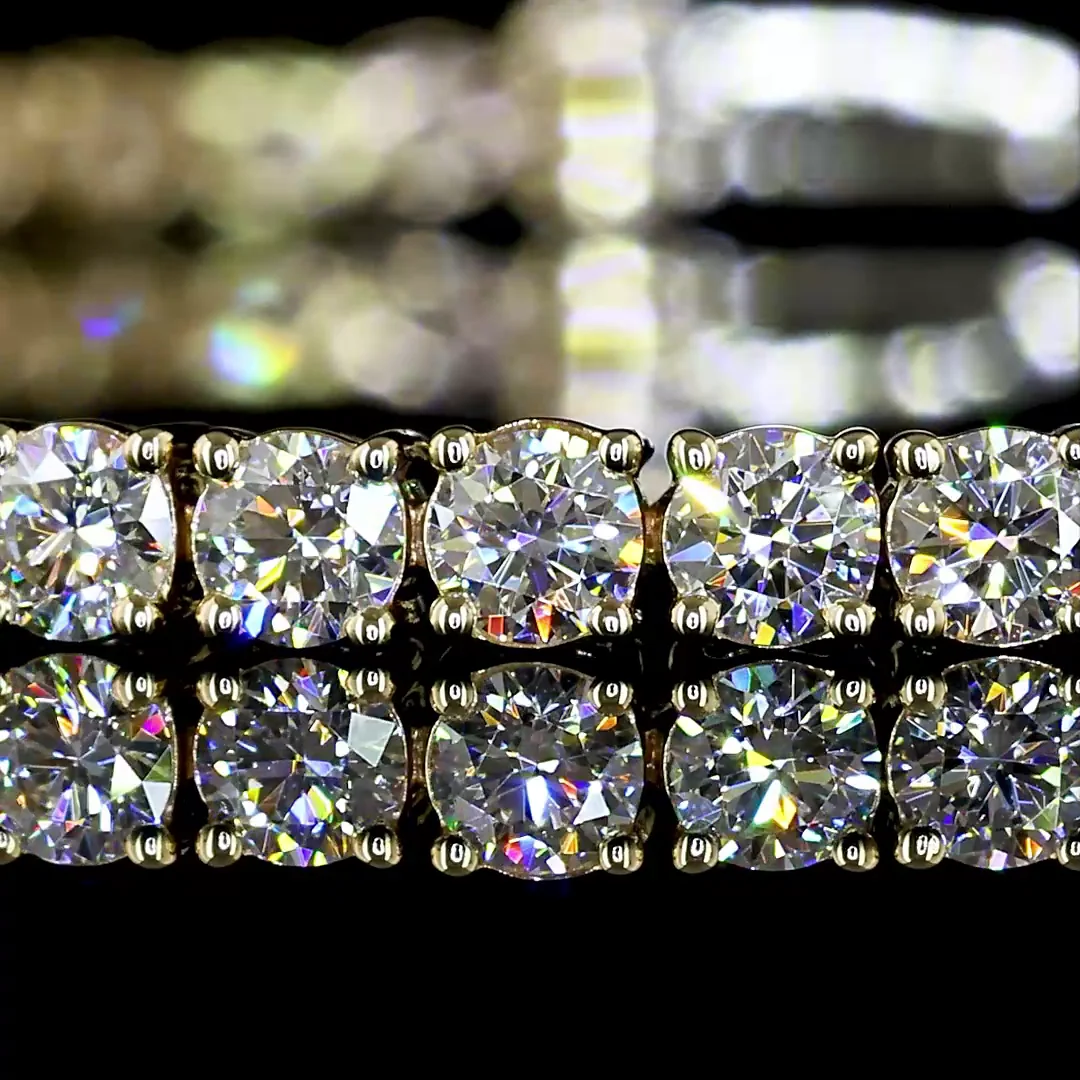 4 Cts 14k Yellow Gold Round Shape Tennis Bracelet - Image 3