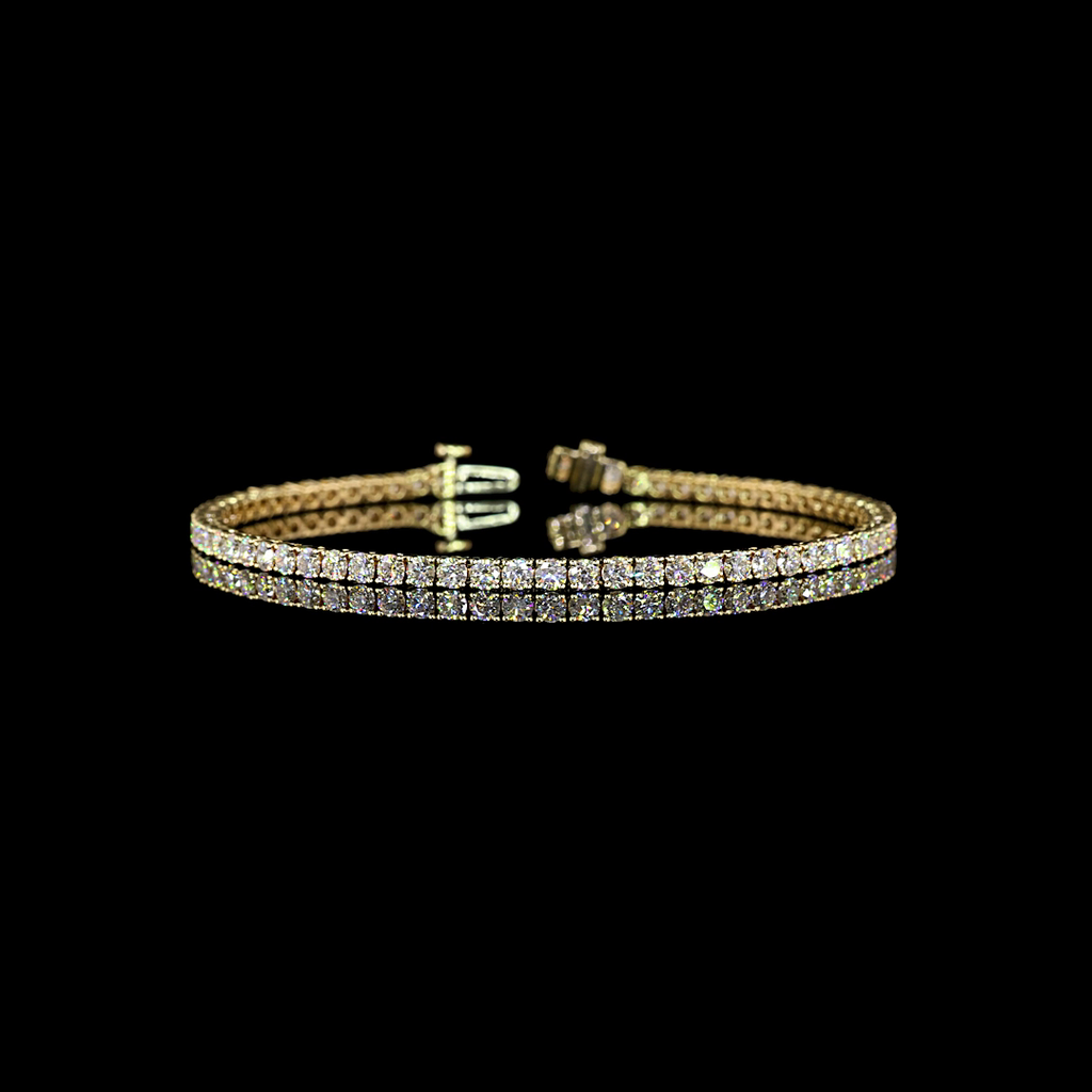 4 Cts 14k Yellow Gold Round Shape Tennis Bracelet - Video