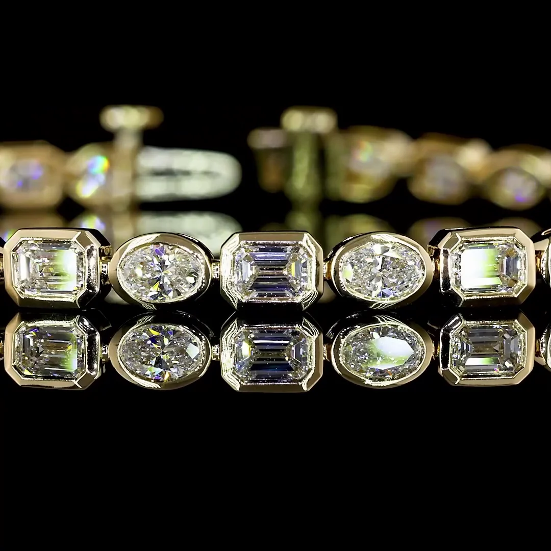 4.89 Cts 14k Yellow Gold Mix Shape Tennis Bracelet - Image 2