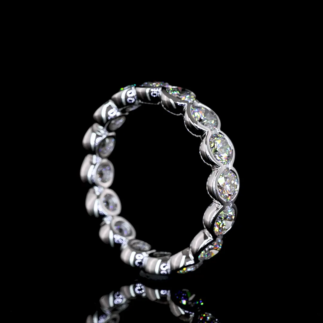 2.44 Cts 18k White Gold Round Shape Eternity Band Eternity Band - Image 2