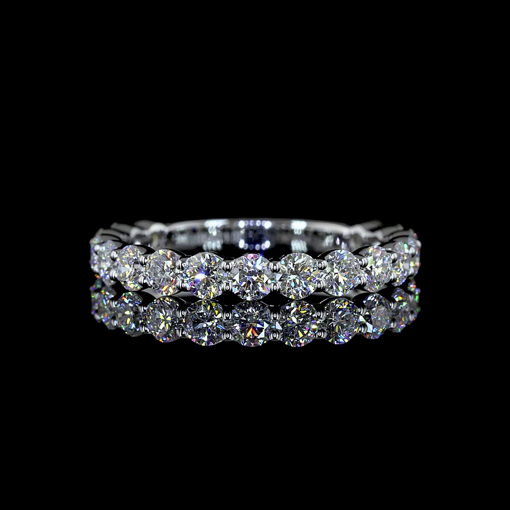 1.07 Cts 14k White Gold Round Shape 3/4 Band Eternity Band - Video