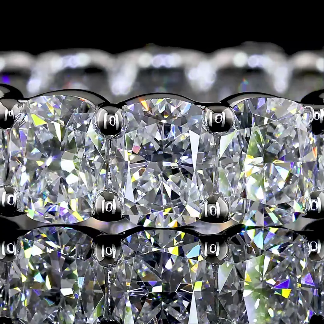 3.93 Cts Platinum Cushion Brilliant Shape Eternity Band Eternity Band - Image 3