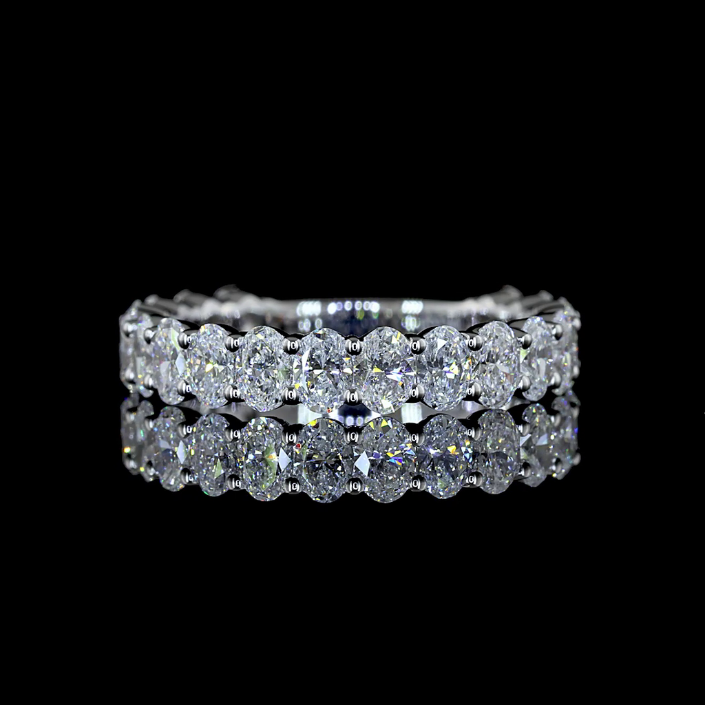 1.97 Cts 18k White Gold Oval Shape 3/4 Band Eternity Band - Video