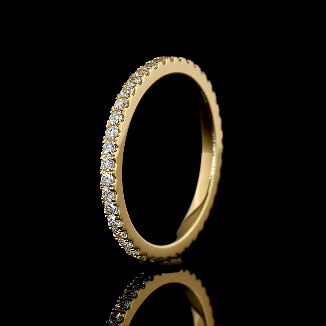 0.47 Cts 18k Yellow Gold Round Shape Eternity Band Eternity Band - Image 4