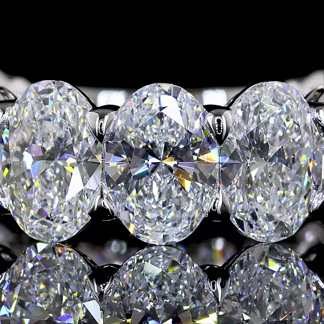 5.78 Cts 14k White Gold Oval Shape 3/4 Band Eternity Band - Image 3