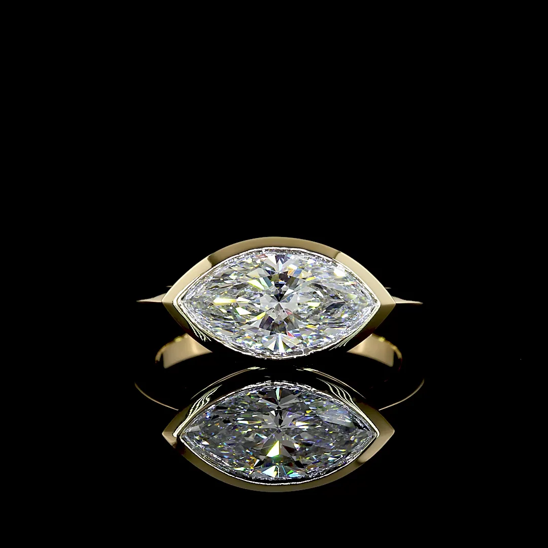 2.09 Cts 14k Yellow Gold Marquise Shape Solitaire Ring - Video
