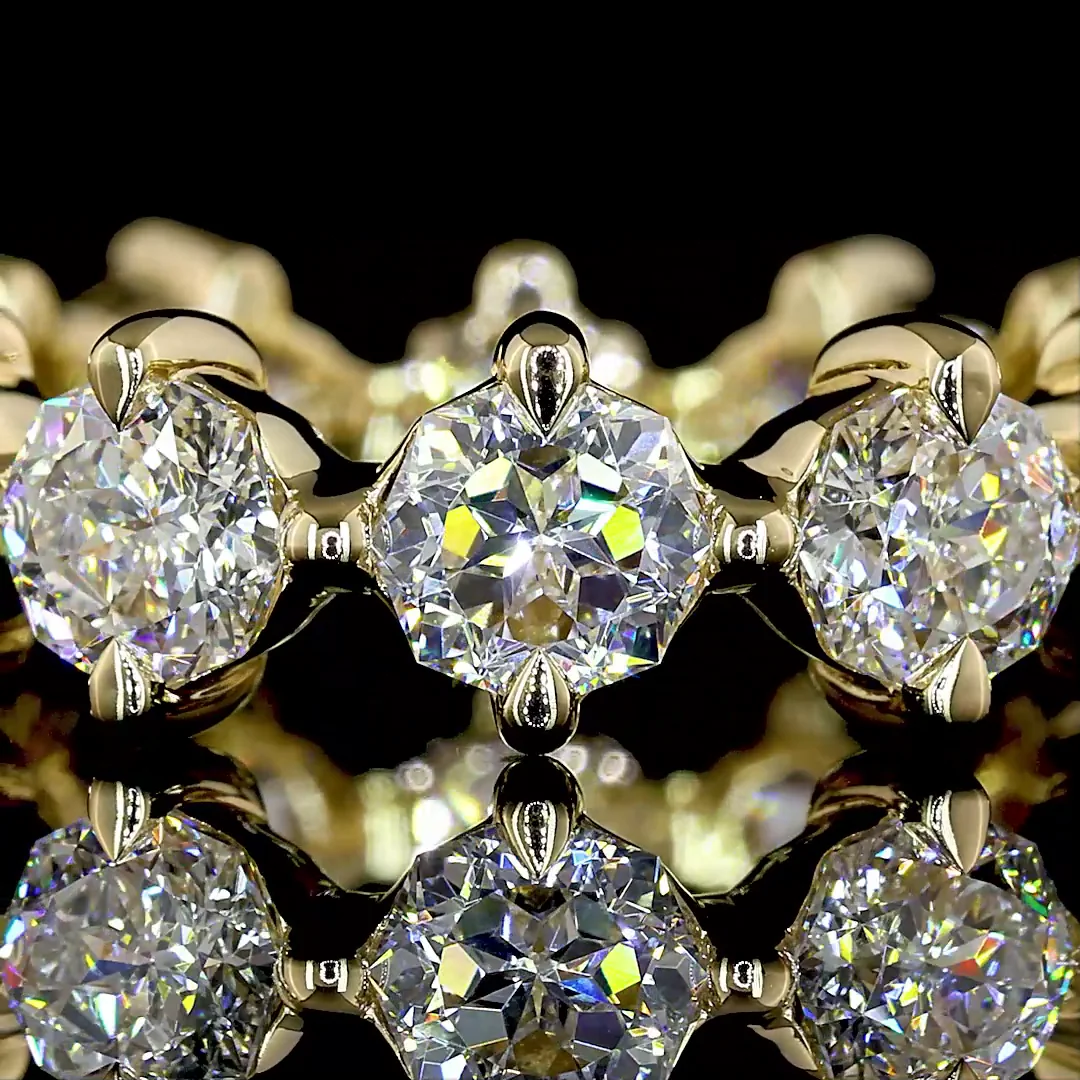 3.97 Cts 14k Yellow Gold Octagon Shape Eternity Band Eternity Band - Image 3