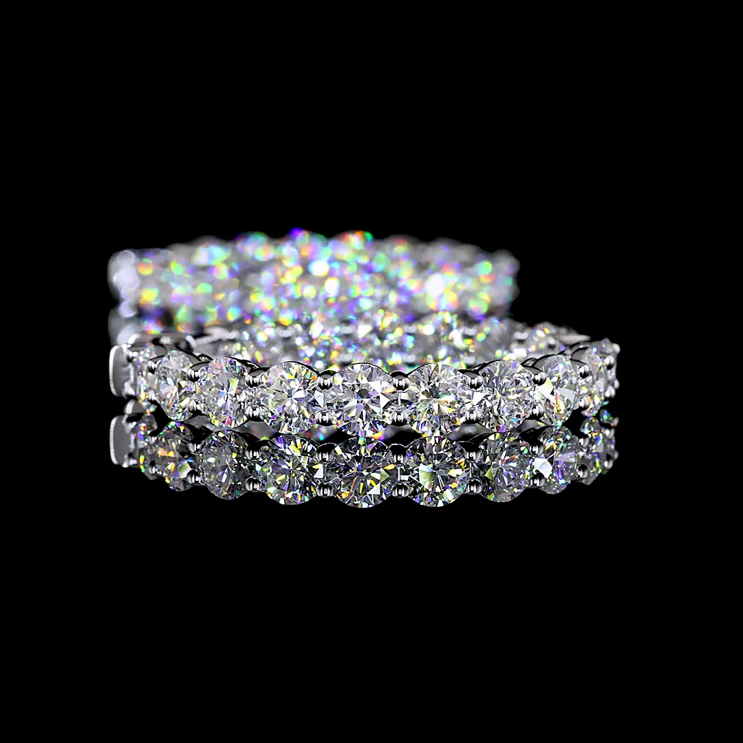 9.68 Cts 14k White Gold Round Shape Hoops Earring - Image 2