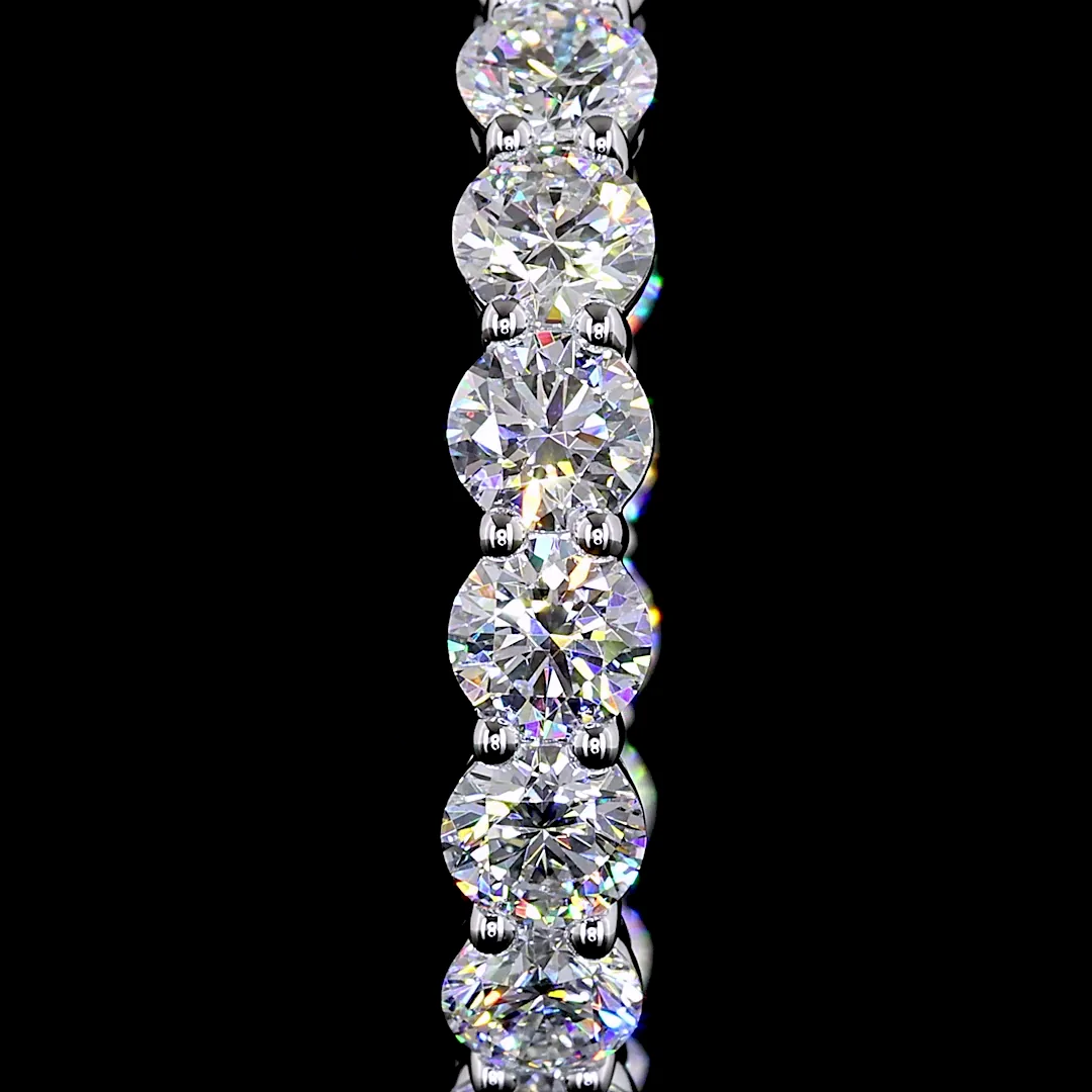 9.68 Cts 14k White Gold Round Shape Hoops Earring - Image 3