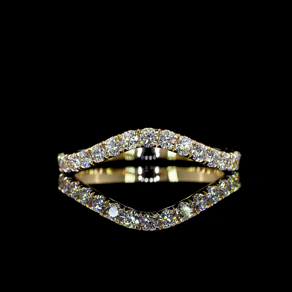 0.69 Cts 14k Yellow Gold Round Shape 3/4 Band Eternity Band - Video