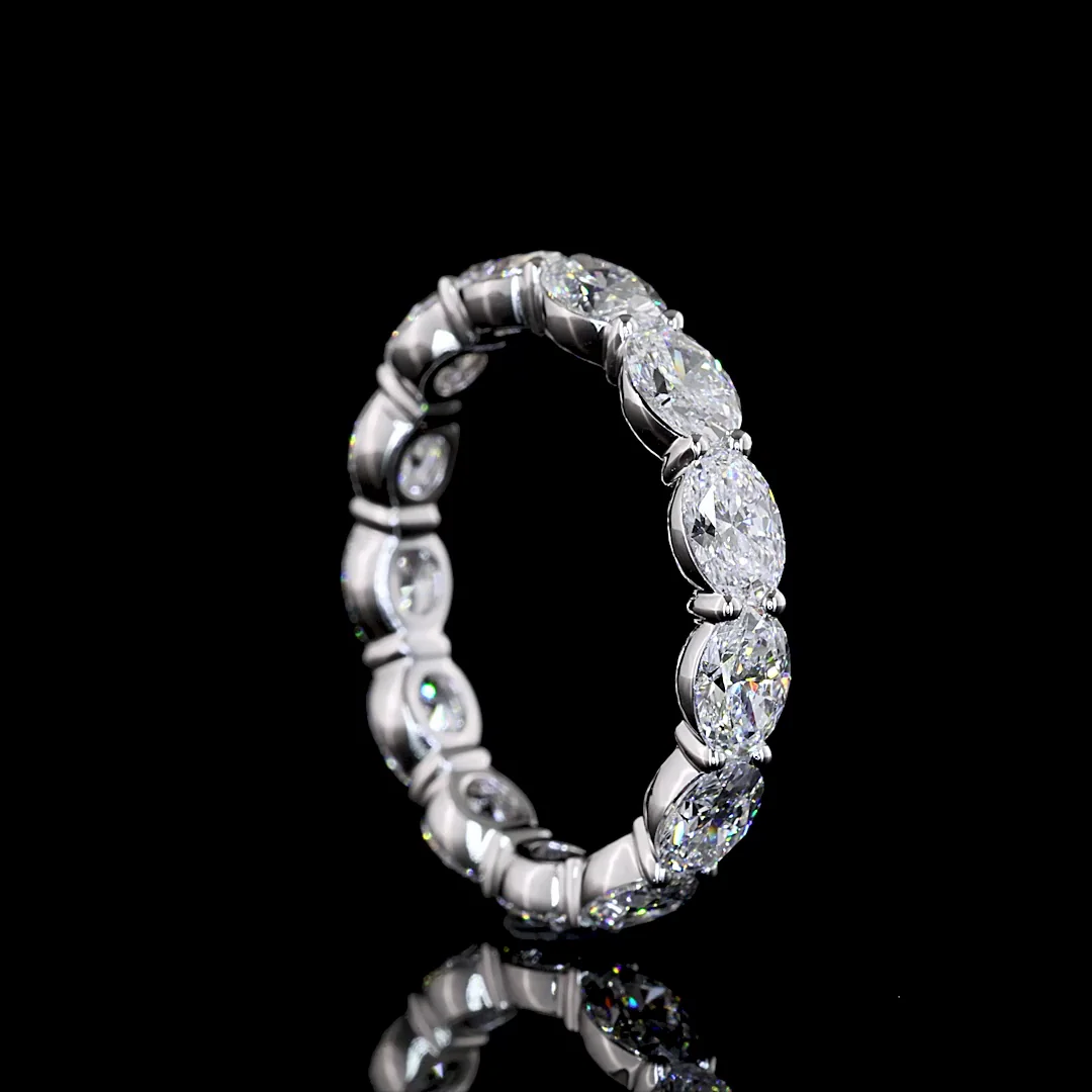3.45 Cts 18k White Gold Oval Shape Eternity Band Eternity Band - Image 2