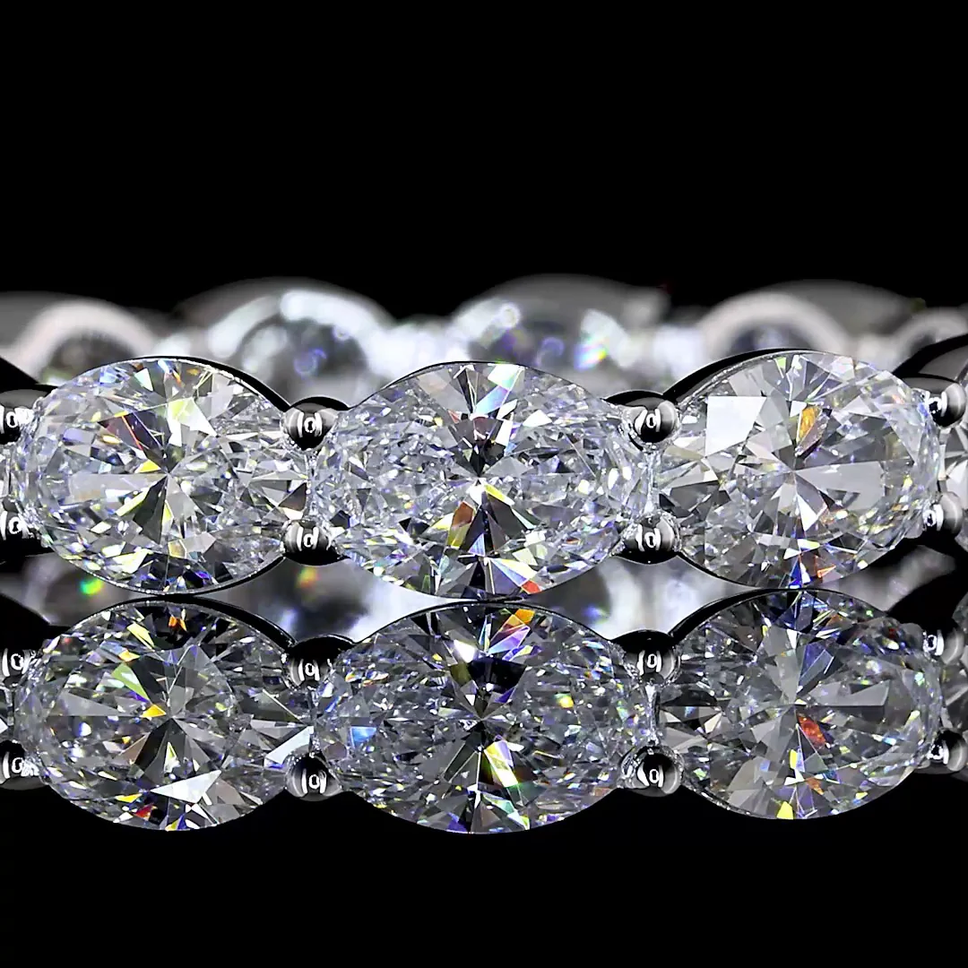 3.45 Cts 18k White Gold Oval Shape Eternity Band Eternity Band - Image 3
