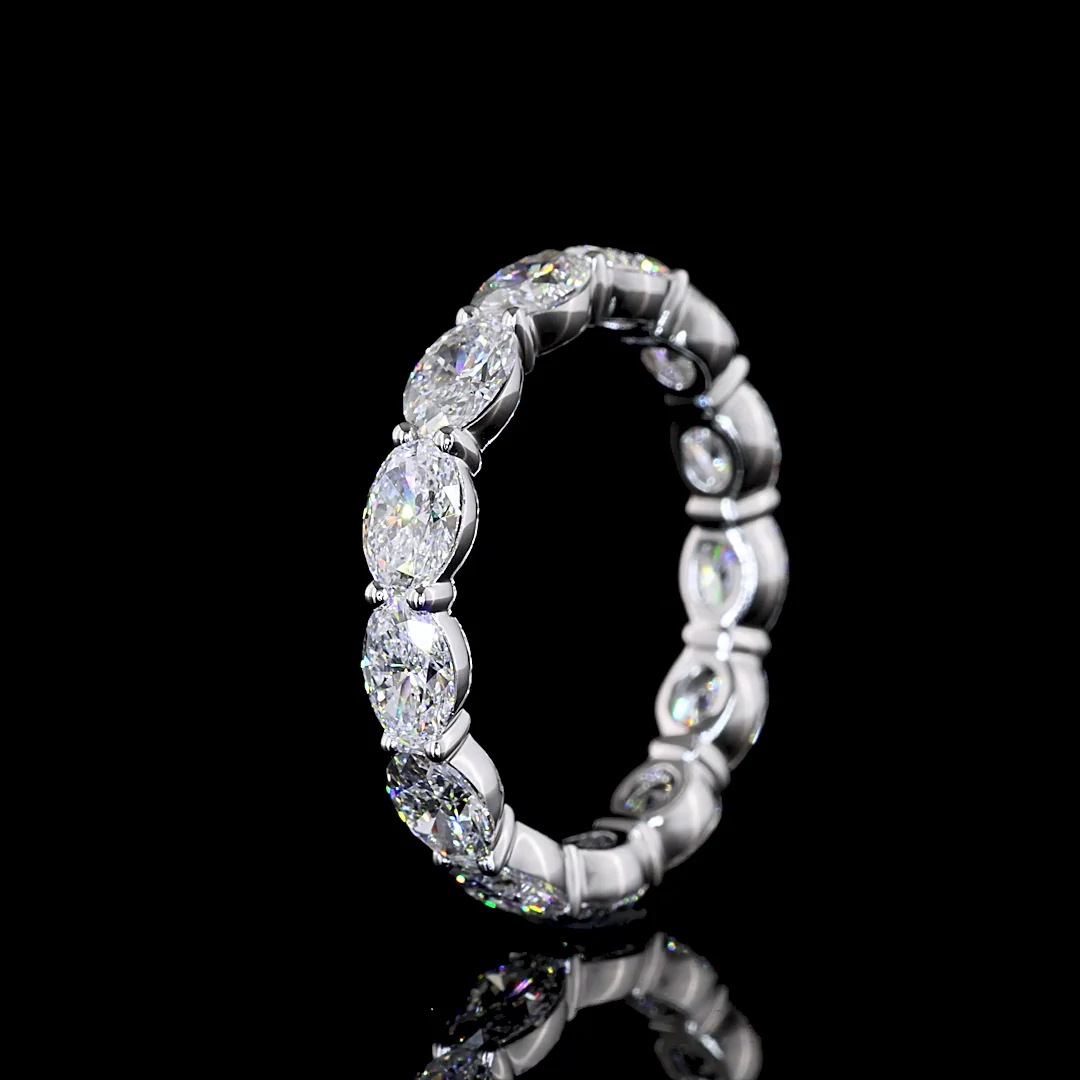 3.45 Cts 18k White Gold Oval Shape Eternity Band Eternity Band - Image 4