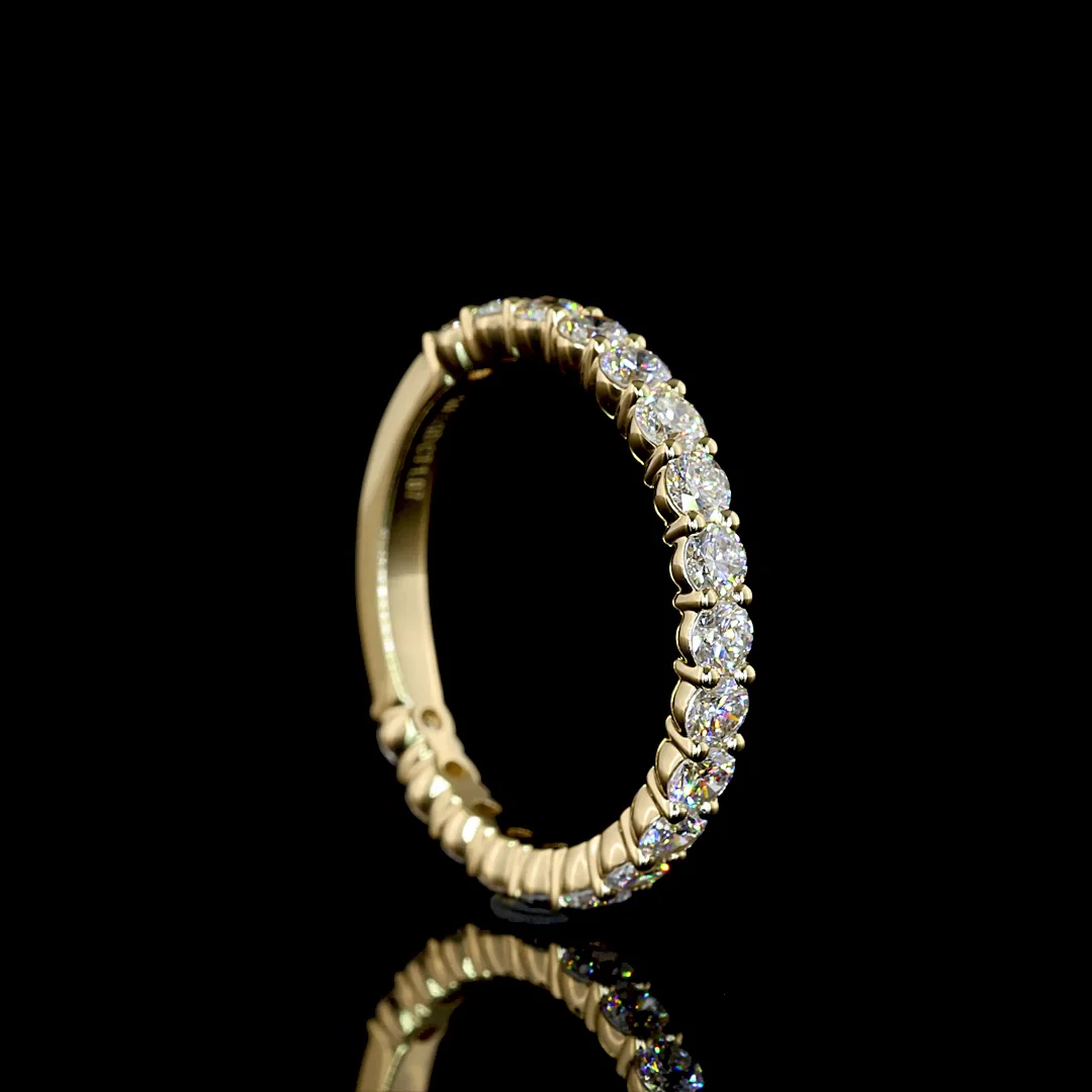 1.07 Cts 14k Yellow Gold Round Shape 3/4 Band Eternity Band - Image 2