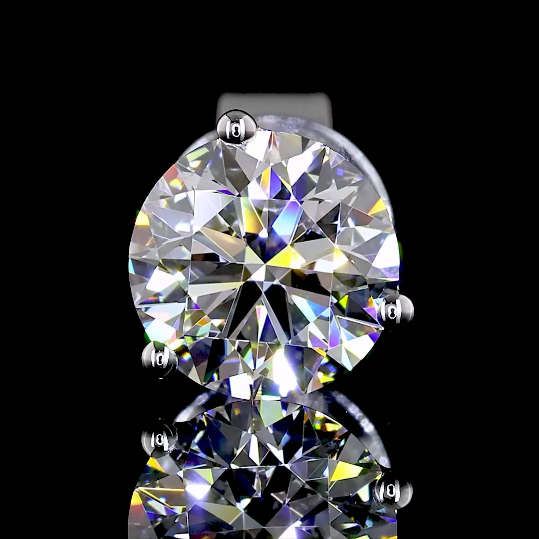 1.48 Cts 14k White Gold Round Shape Martini Earring - Image 3