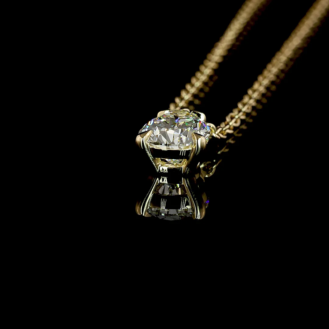 1.56 Cts 14k Yellow Gold Pear Shape Solitaire Pendant - Image 4