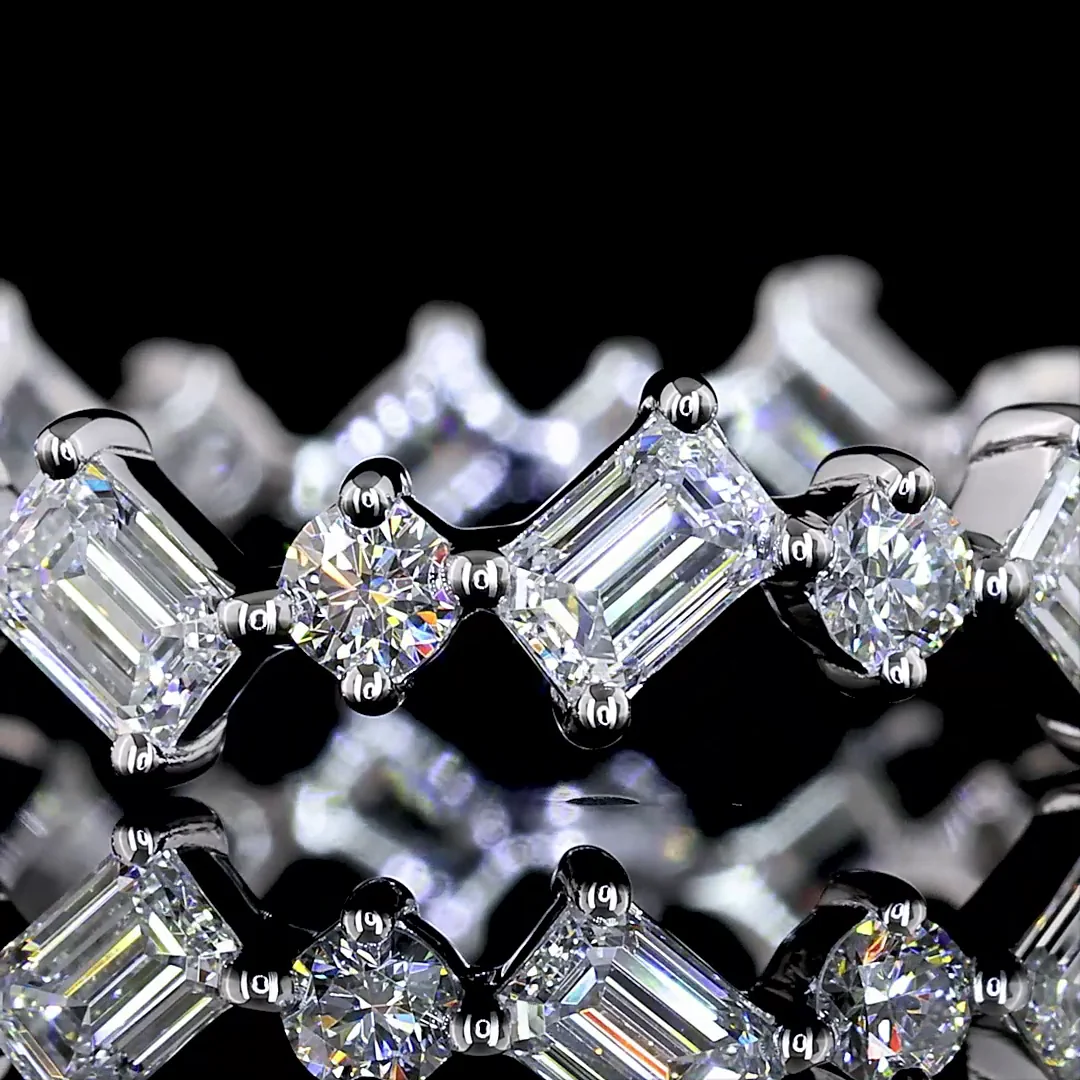 1.06 Cts 14k White Gold Mix Shape Eternity Band Eternity Band - Image 3