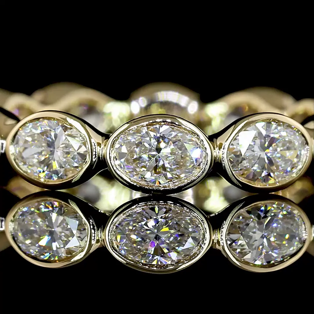 1.76 Cts 14k Yellow Gold Oval Shape Eternity Band Eternity Band - Image 3