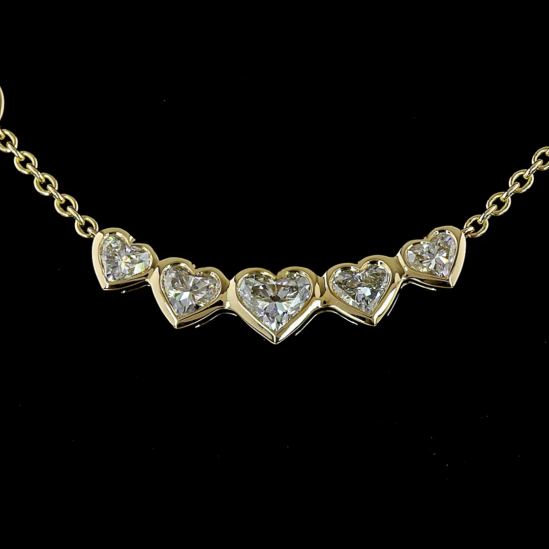 4.61 Cts 14k Yellow Gold Mix Shape Station Necklace - Image 3