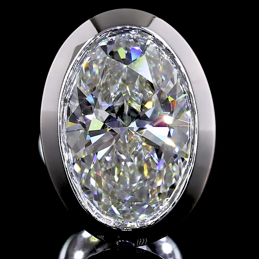 2.05 Cts 14k White Gold Oval Shape Studs Earring - Image 3