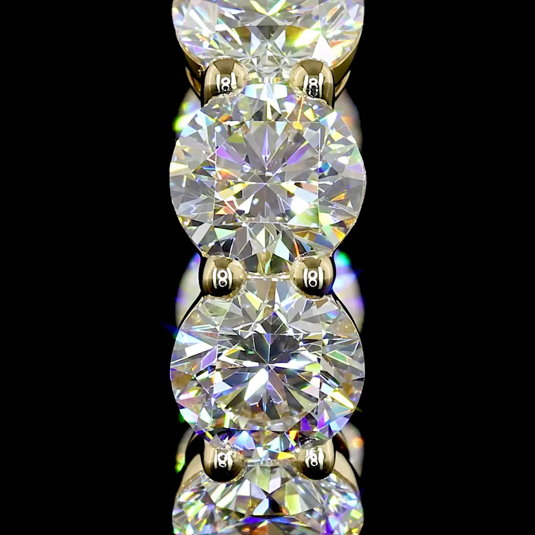 3.87 Cts 14k Yellow Gold Round Shape Huggies Earring - Image 3