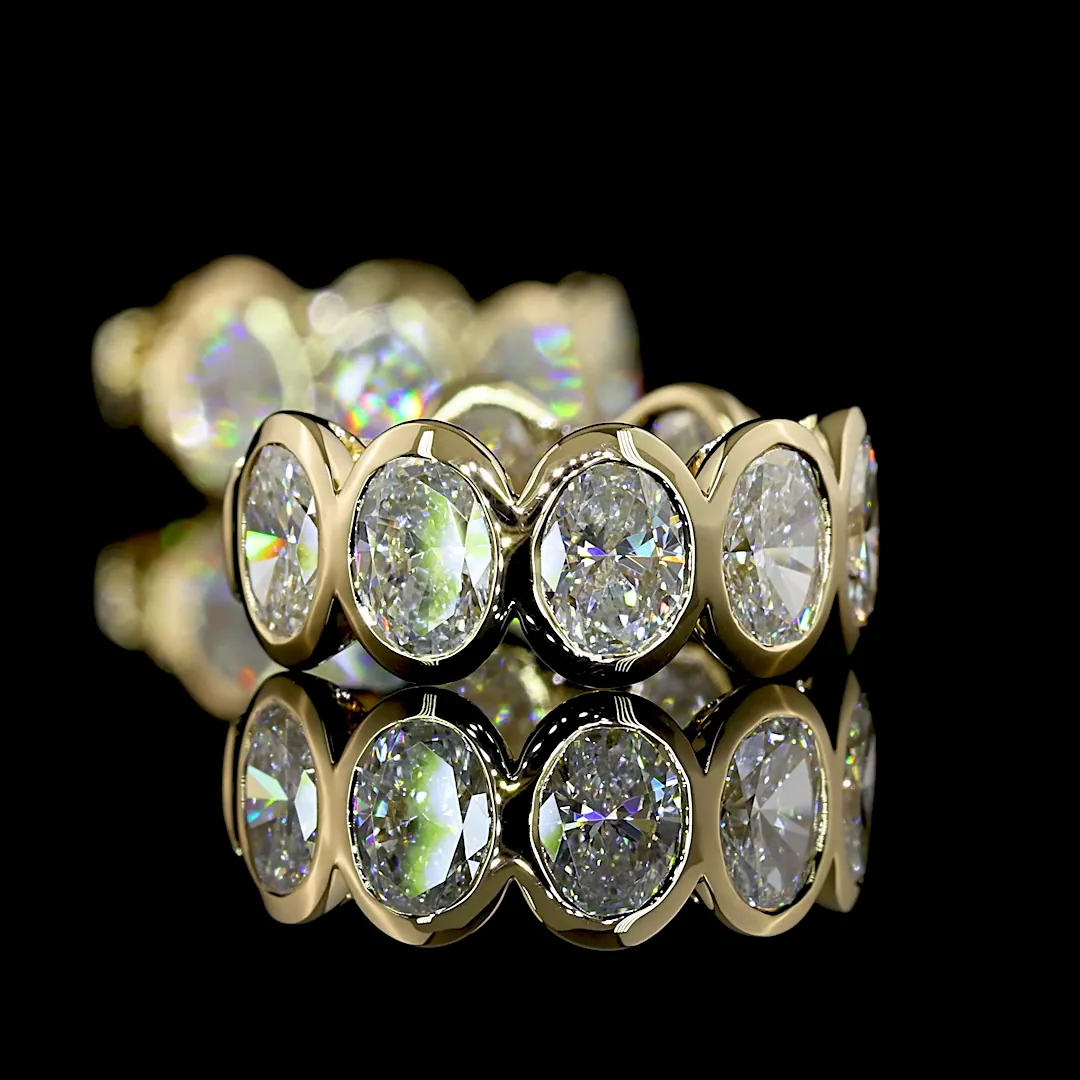 3.58 Cts 14k Yellow Gold Oval Shape Huggies Earring - Image 2