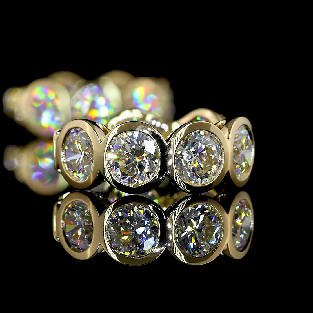 3.49 Cts 14k Yellow Gold Round Shape Huggies Earring - Image 2