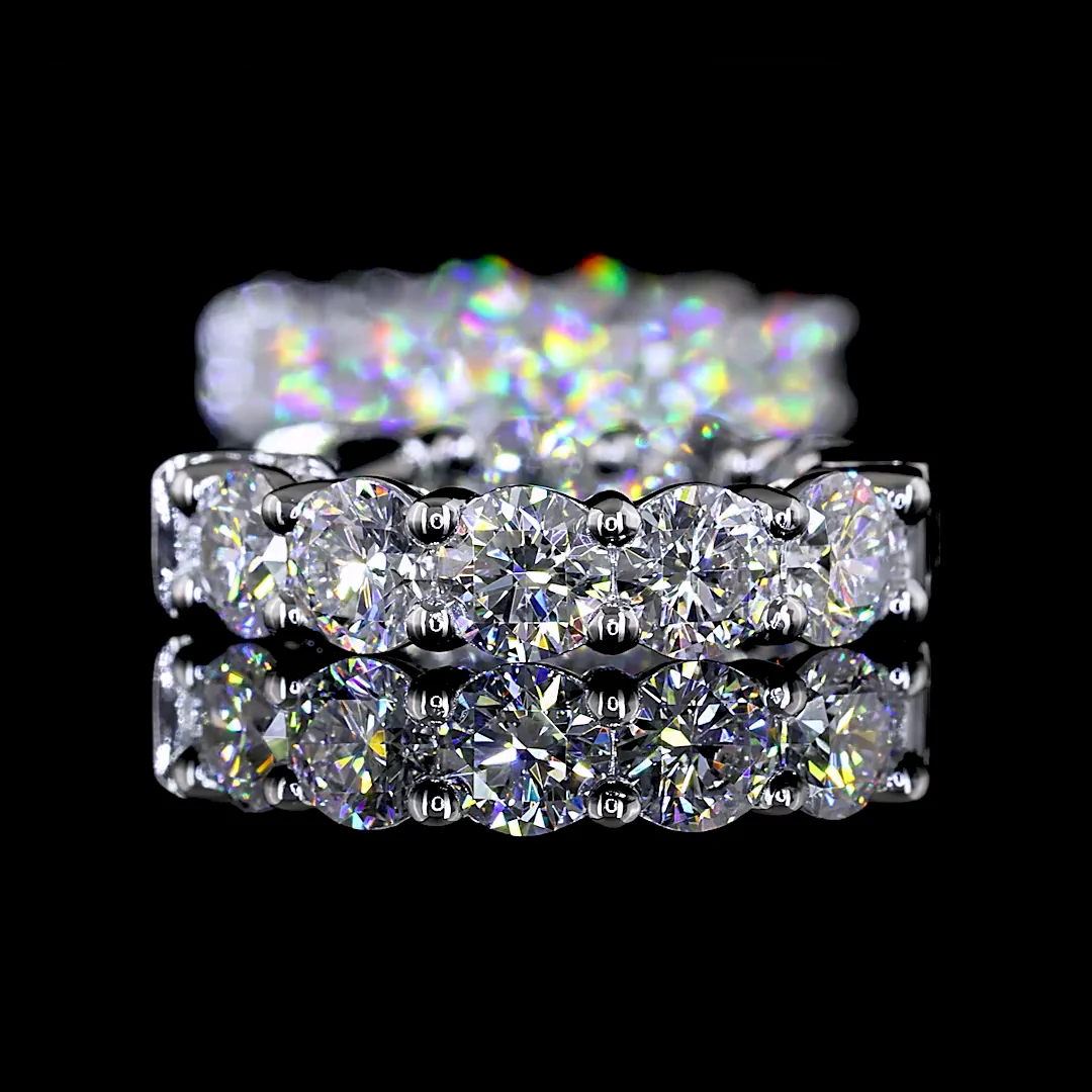 2.04 Cts 14k White Gold Round Shape Huggies Earring - Image 2