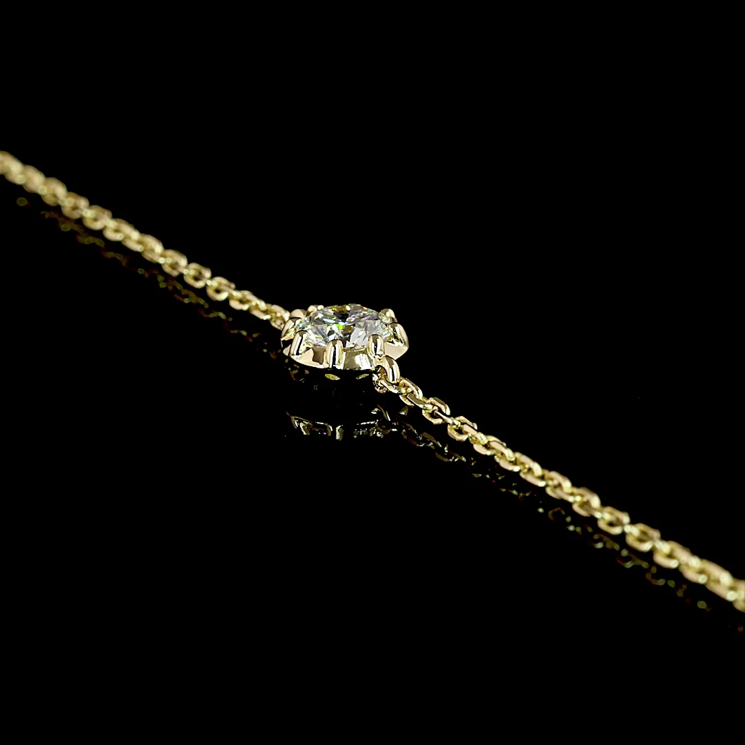1.76 Cts 14k Yellow Gold Round Shape Station Necklace - Image 4