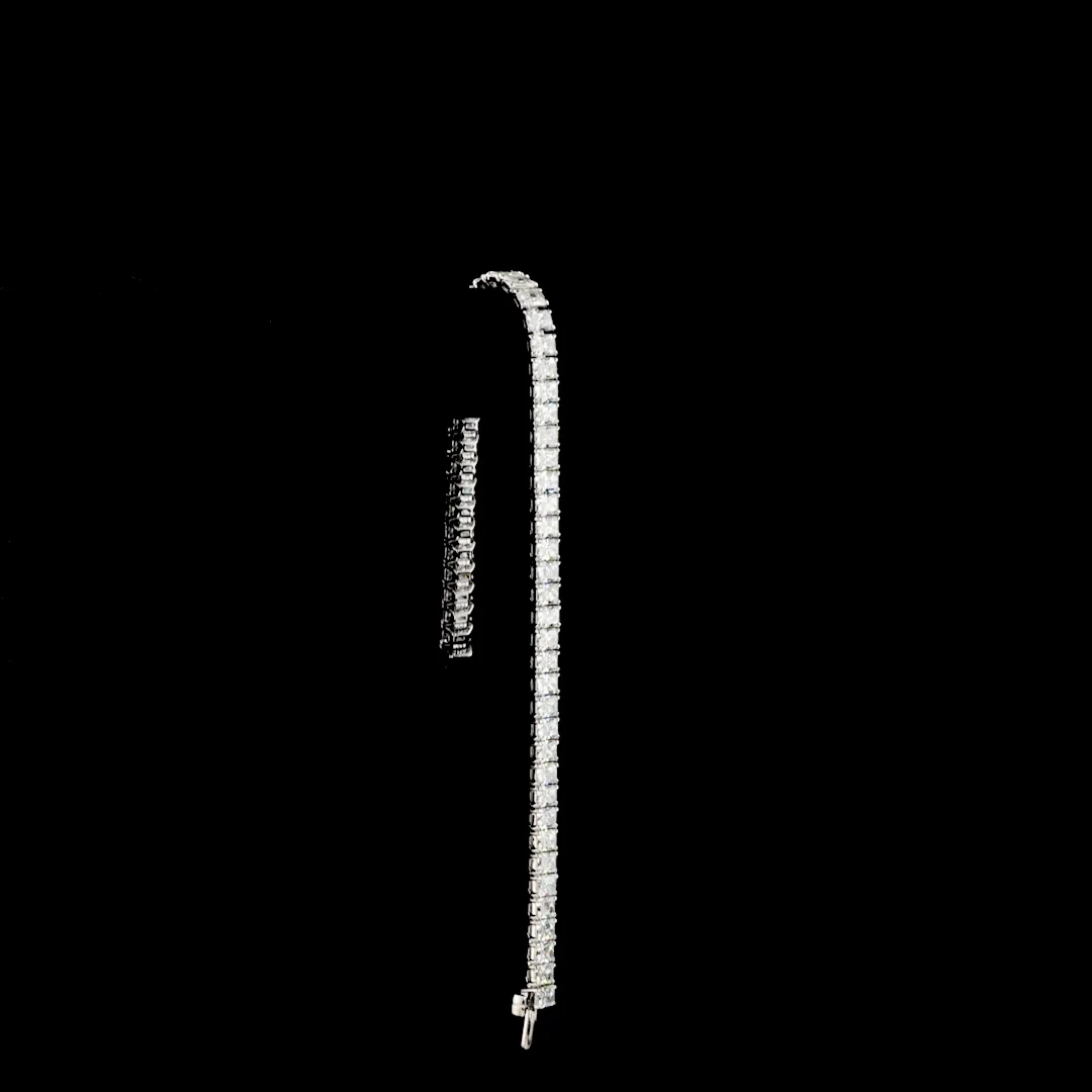11.35 Cts 14k White Gold Radiant Shape Tennis Bracelet - Image 3