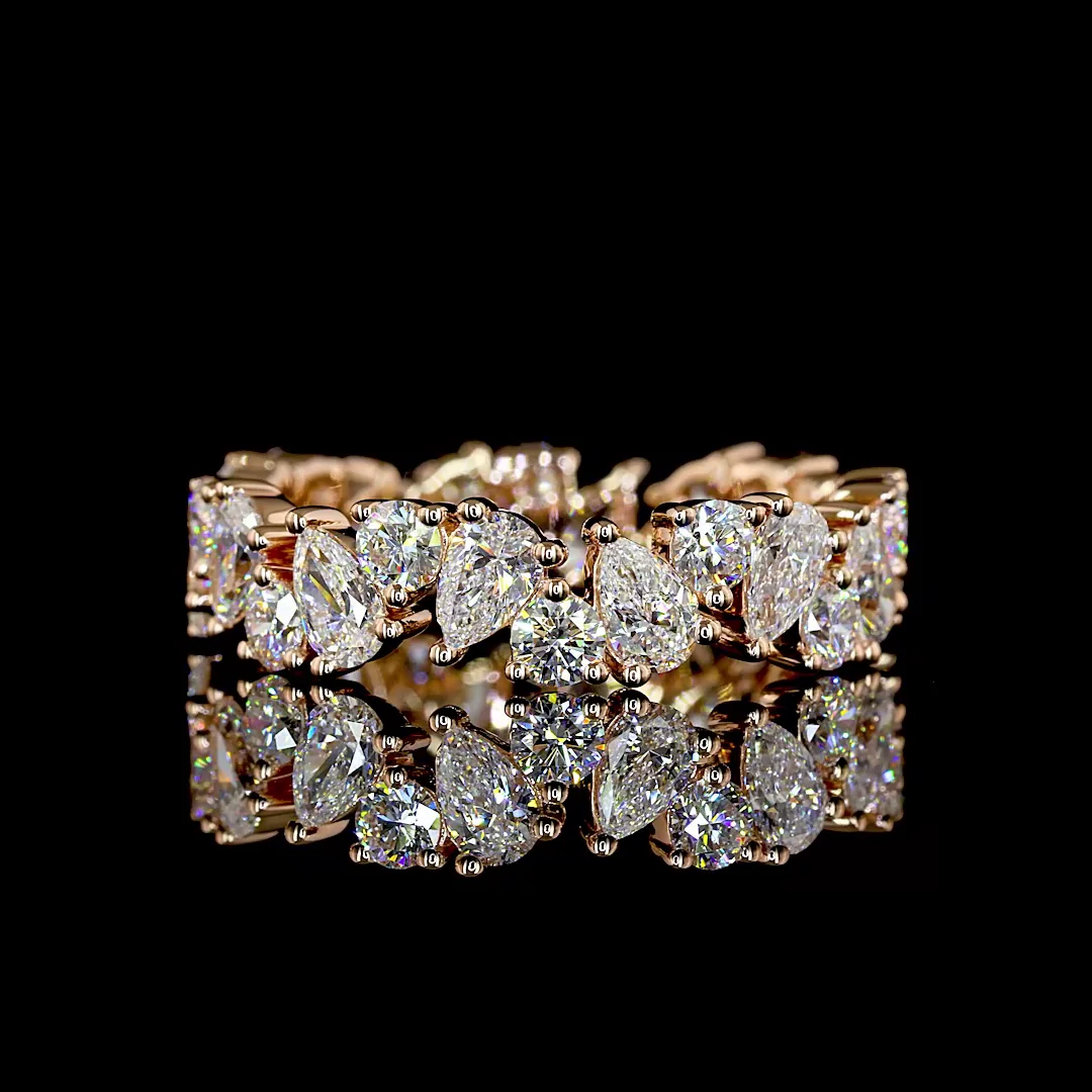 2.52 Cts 14k Rose Gold Mix Shape Eternity Band Eternity Band - Video