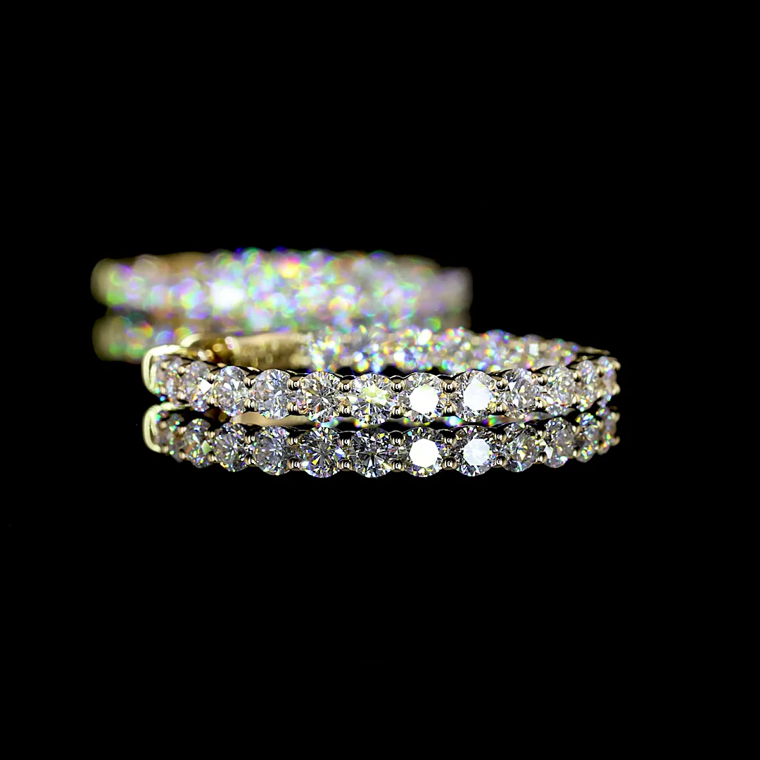 2.17 Cts 14k Yellow Gold Round Shape Hoops Earring - Image 4