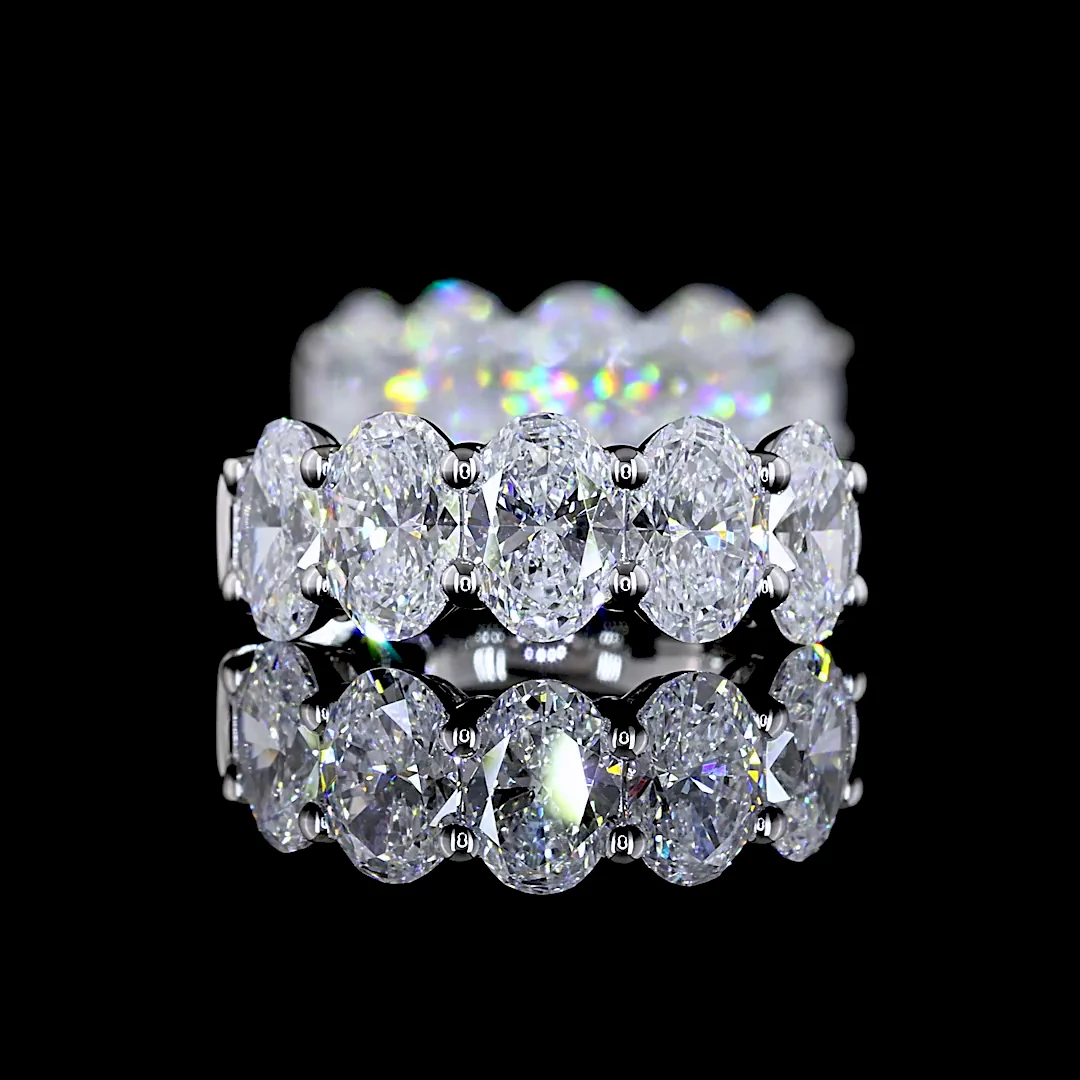 2.06 Cts 14k White Gold Oval Shape Huggies Earring - Image 2