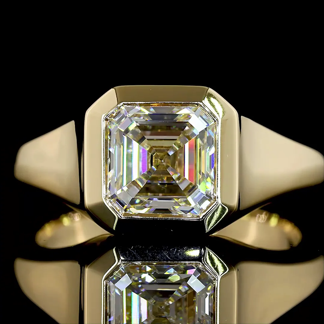 2.03 Cts 14k Yellow Gold Square Emerald Shape Solitaire Ring - Image 3