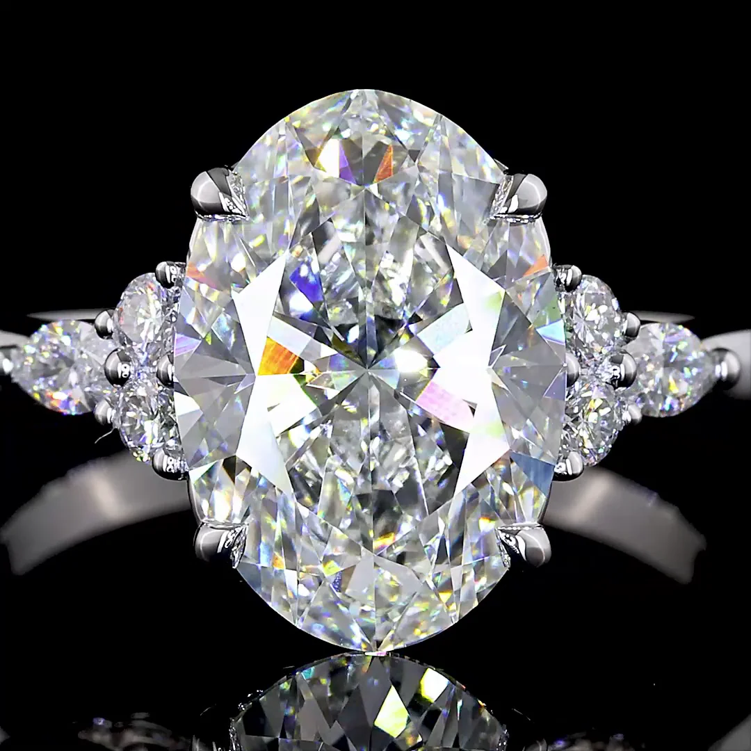 3.26 Cts 14k White Gold Mix Shape Special Ring - Image 3