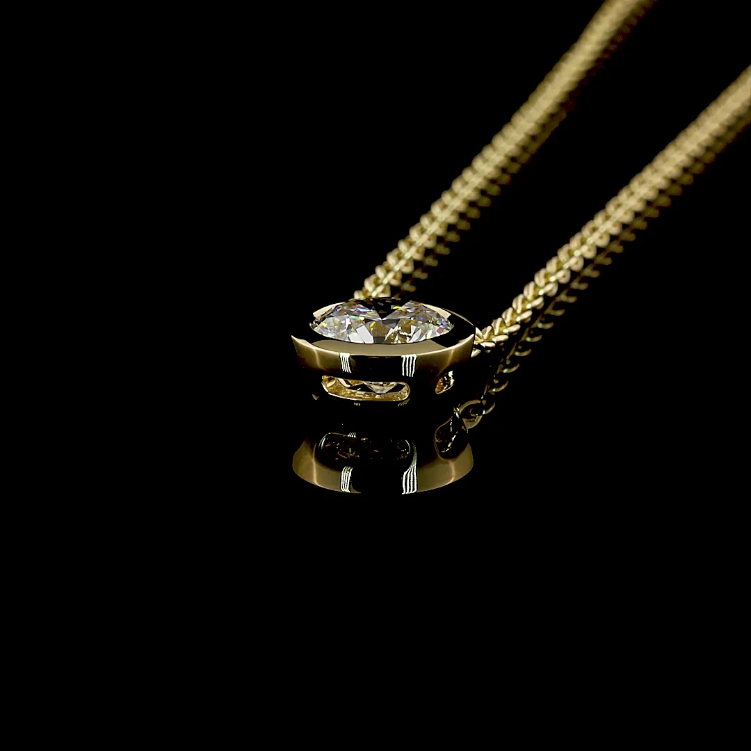 1.51 Cts 14k Yellow Gold Round Shape Solitaire Pendant - Image 4