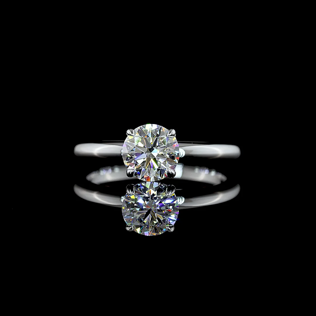 1.01 Cts 14k White Gold Round Shape Solitaire Ring - Video