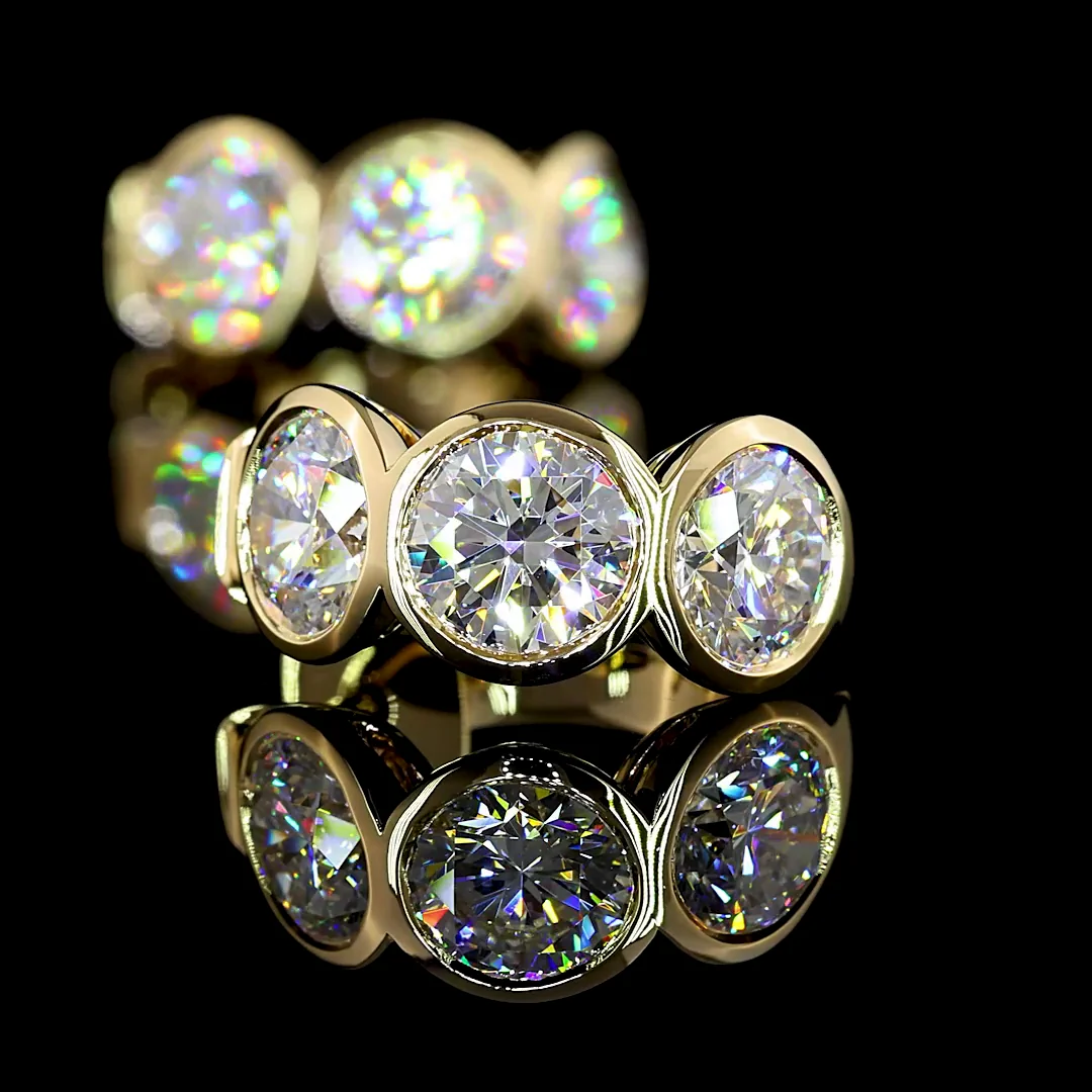 4.88 Cts 14k Yellow Gold Round Shape Huggies Earring - Image 4