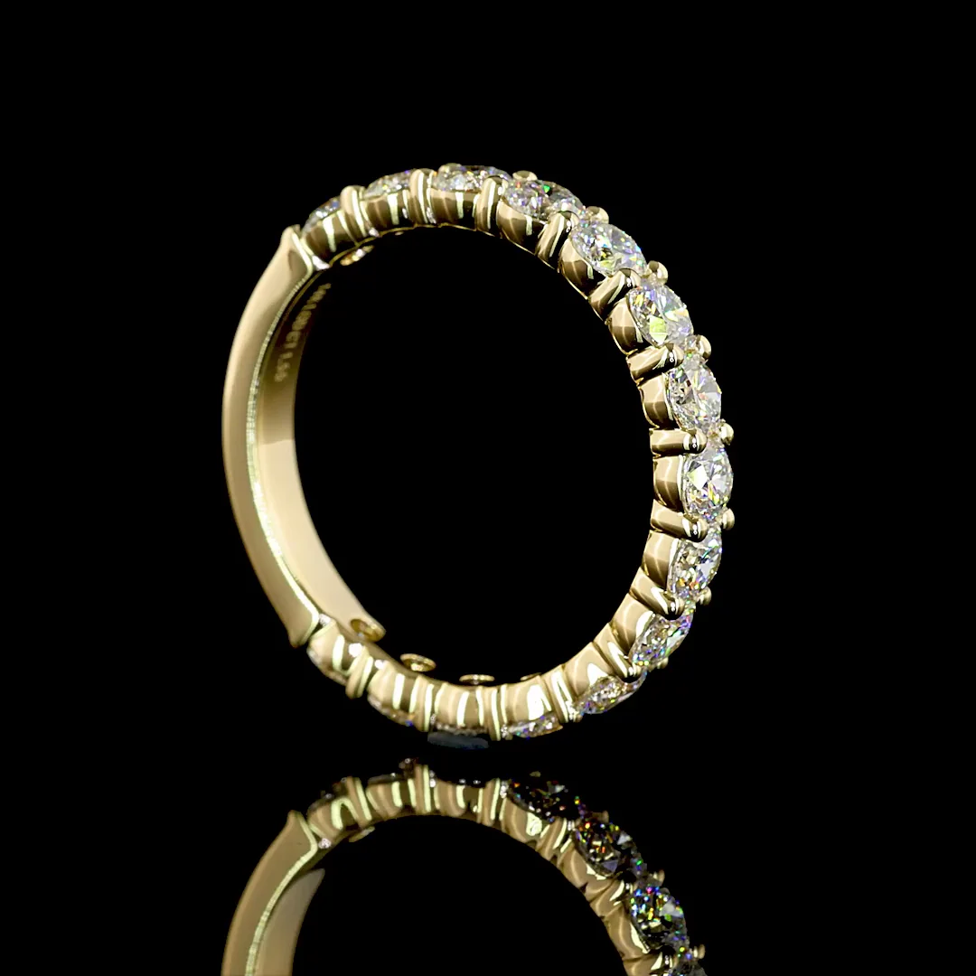 1.55 Cts 14k Yellow Gold Round Shape 3/4 Band Eternity Band - Image 2